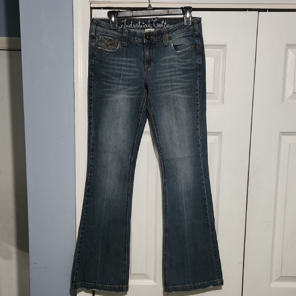 Industrial Cotton Low Rise Jeans